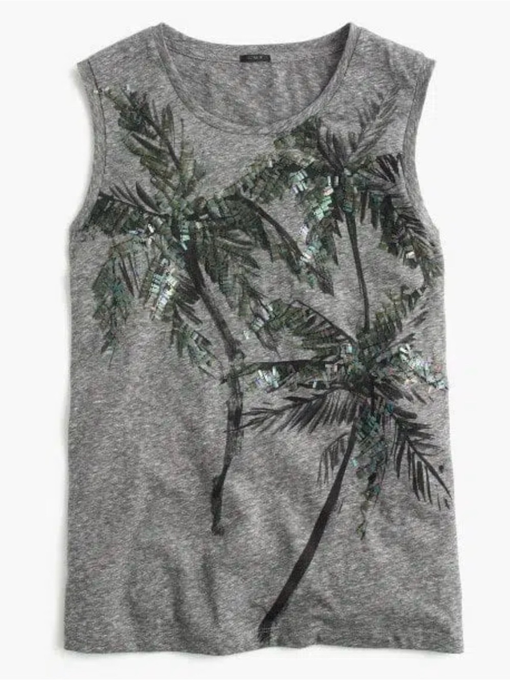 🌴J. Crew Sequin Palm Tree Muscle Tank (Medium) in Like New Condition!
